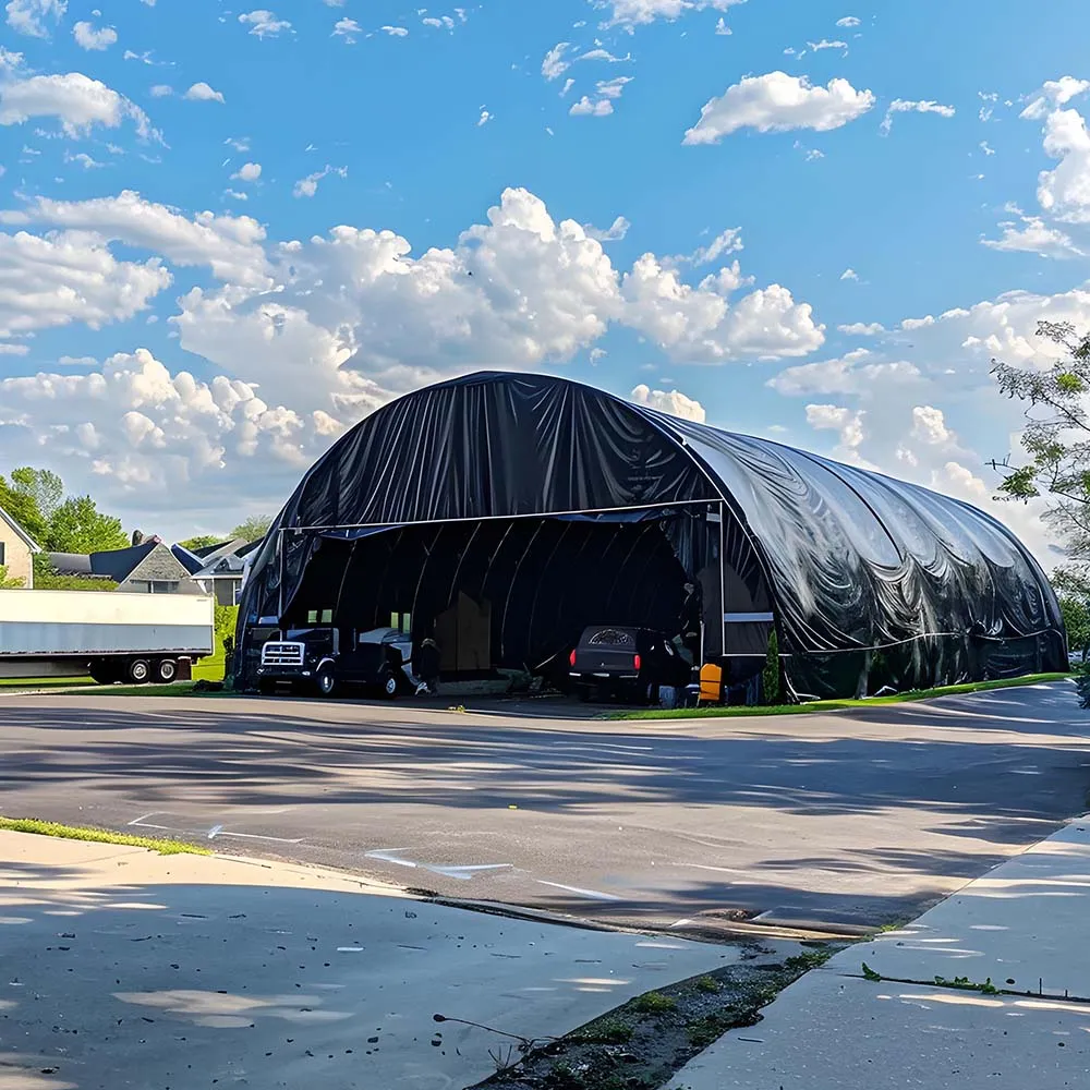 DIY 40x50 ft Heavy-Duty Tarp Shelter Cover Tarpaulin Black/Silver