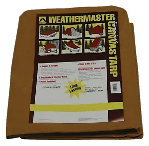 Dize Weathermaster CA1216D Tarpaulin, 16 ft L, 12 ft W, Canvas, Tan :EA: QUANTITY: 1