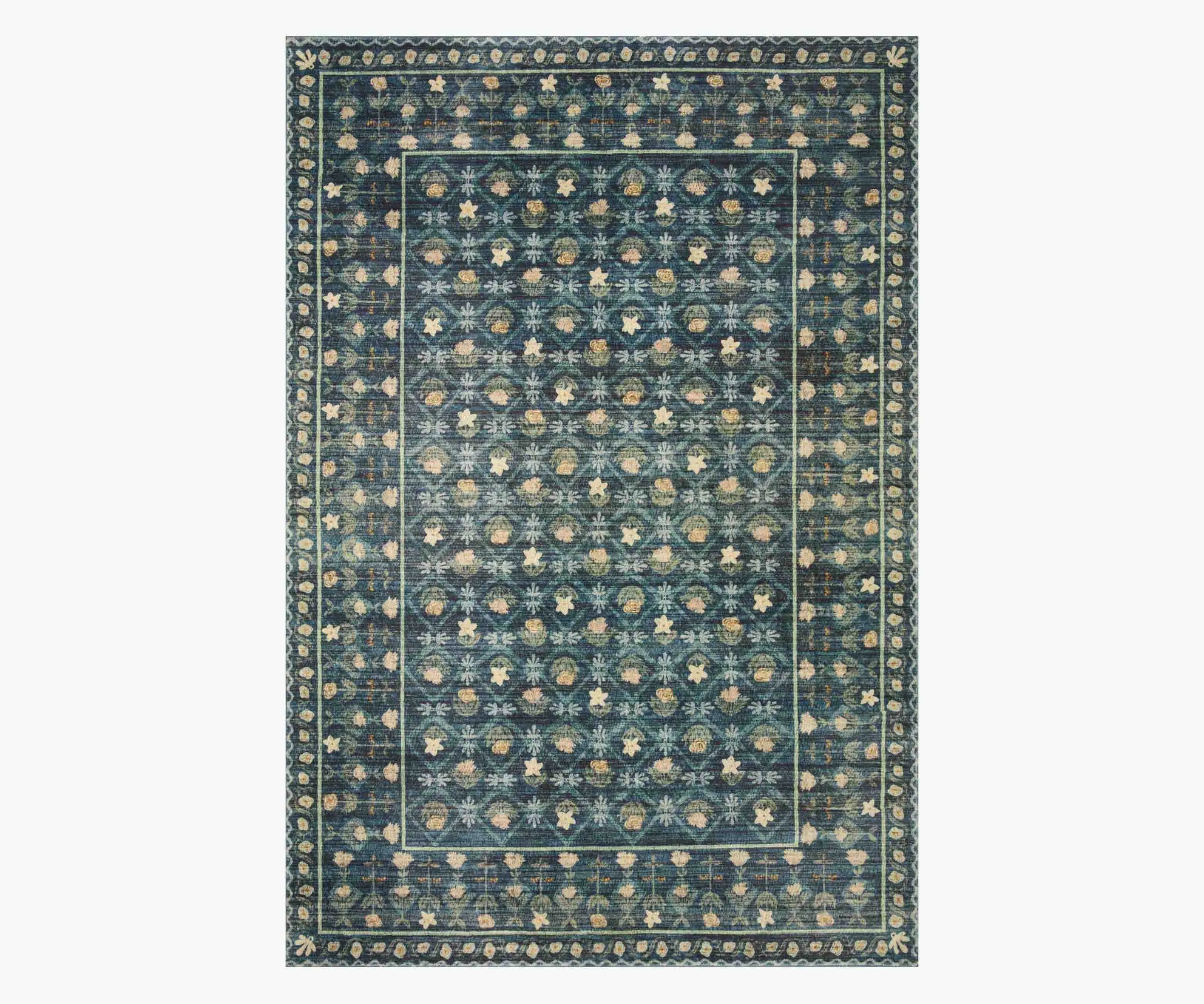 Eden Lattice Power Loomed Rug - Indigo