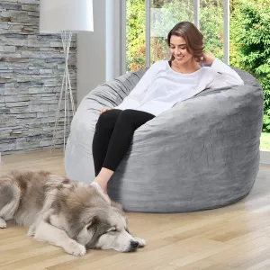 EROMMY 5ft Giant Gorilla Bean Bag Sofa Chair Bed for Adults, Grey