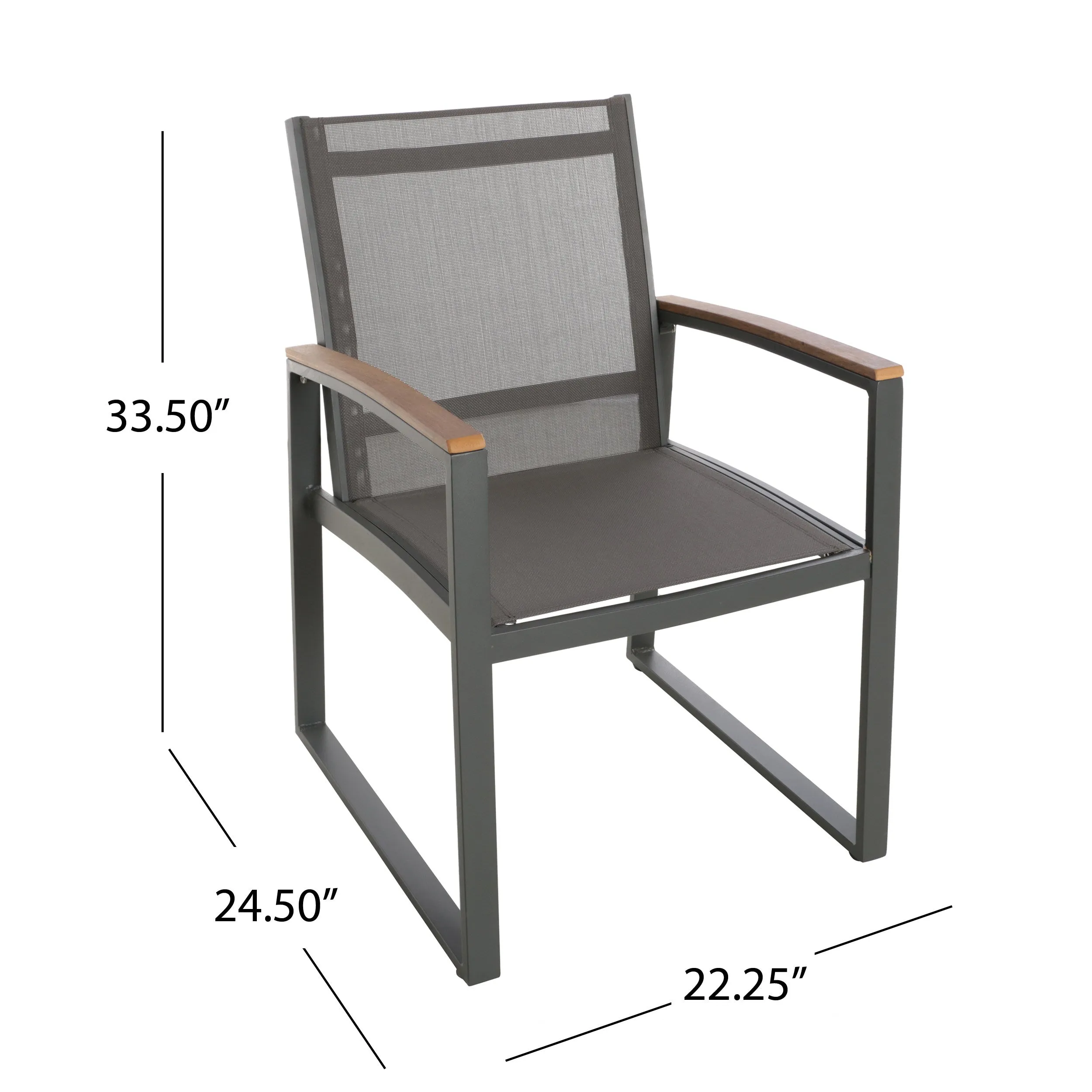 Eunice Outdoor 2 Seater Aluminum and Mesh Chat Set