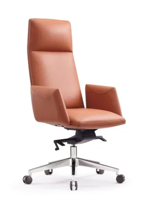 Executive Ergonomic Office Luxury Swivel Leather Chair with Headrest