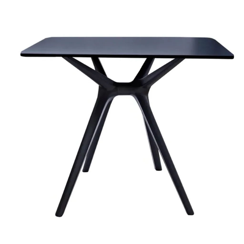 Filia 29 Inch Outdoor Dining Table, Rectangular Top, Tapered Legs, Black By Casagear Home