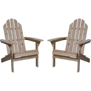 Fir Wood Unfinished Adirondack Chairs - Twin Pack