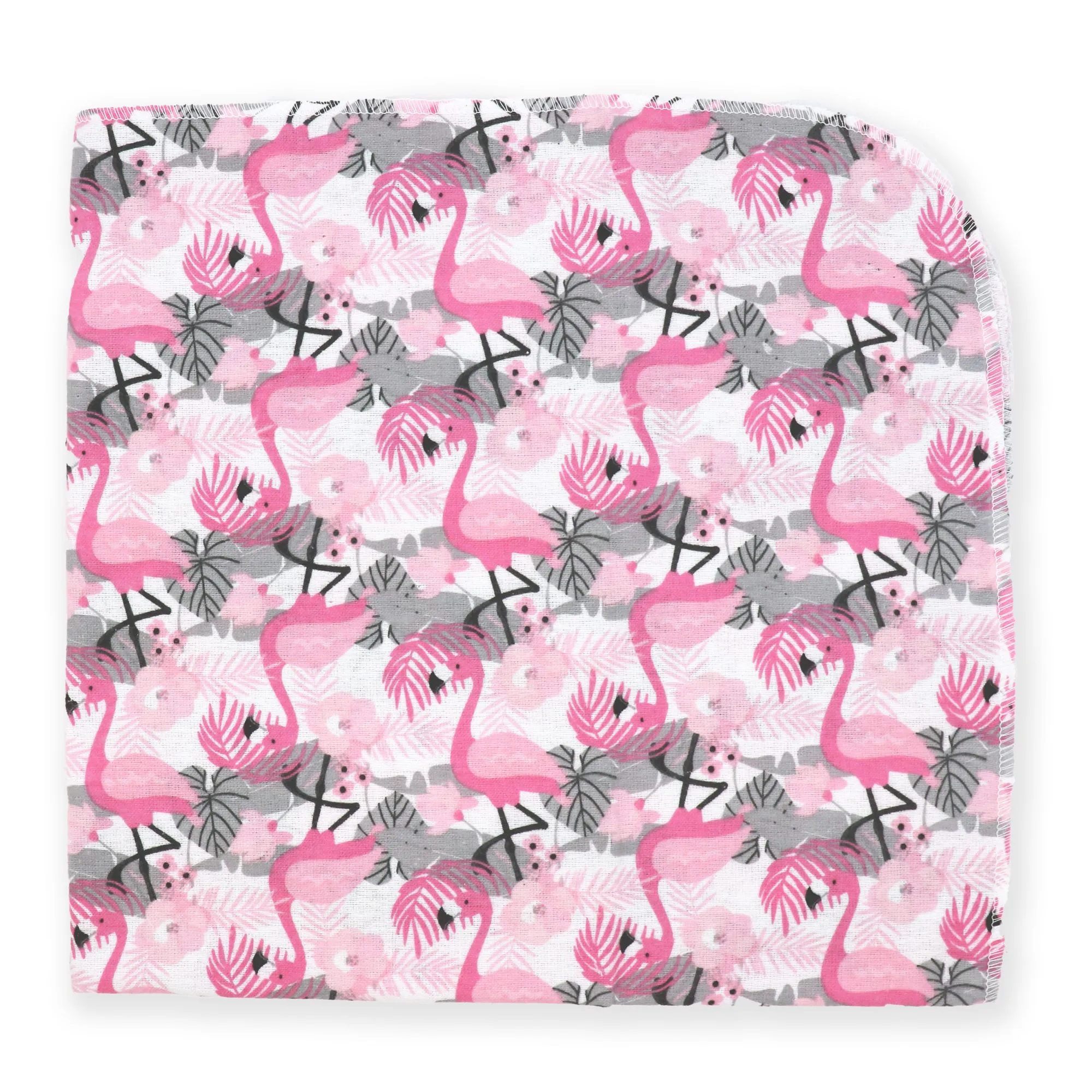 Flannel Baby Receiving Blanket - Flamingo