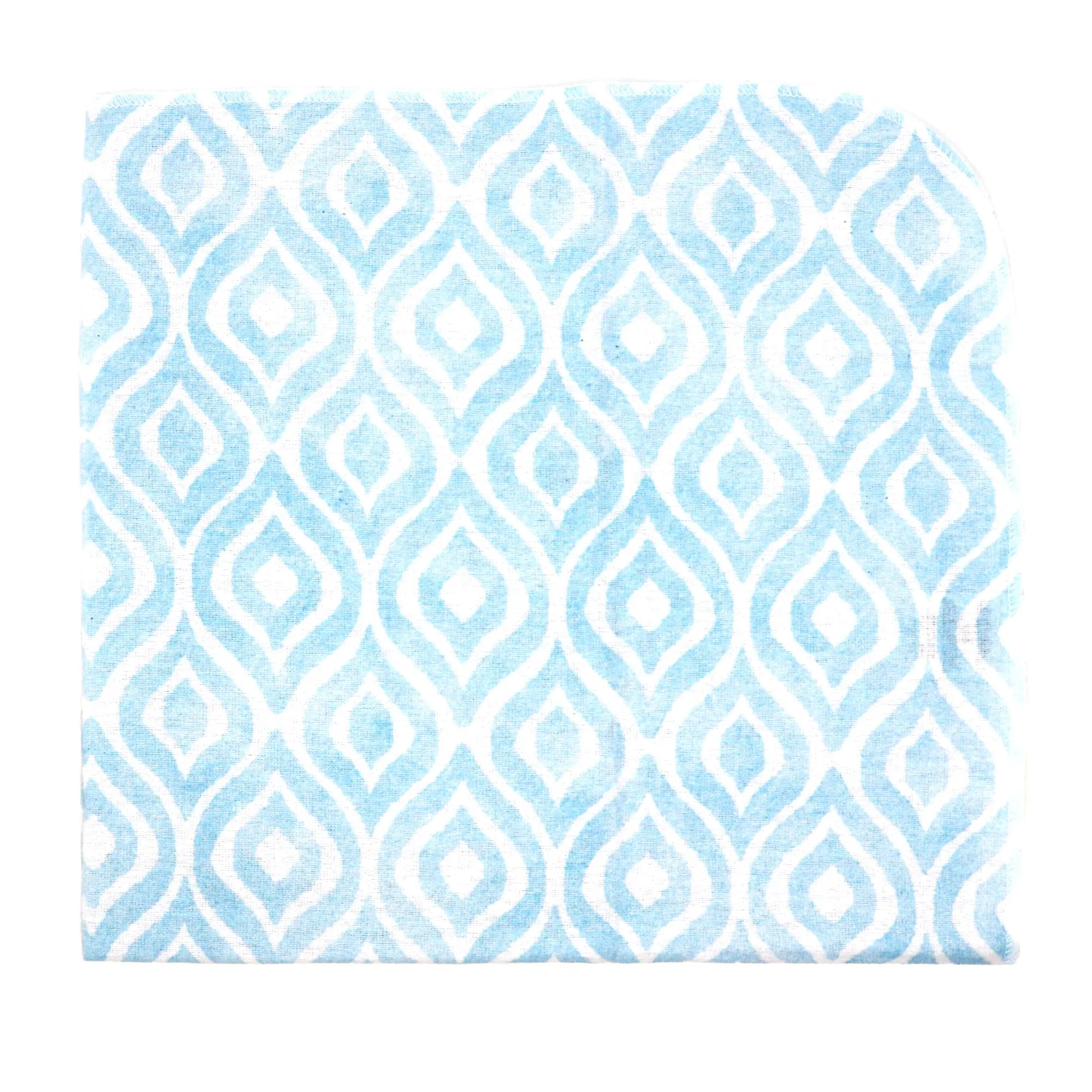 Flannel Baby Receiving Blanket - Watercolour Blue