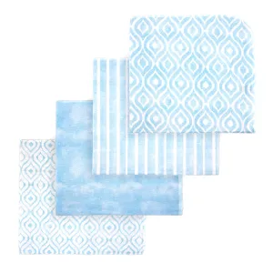 Flannel Baby Receiving Blanket - Watercolour Blue