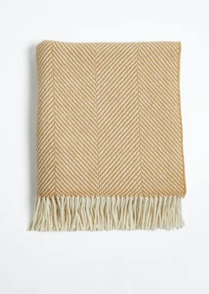 Foxford Camel and White Merino Throw