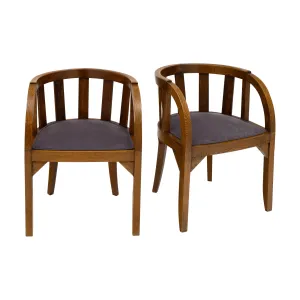 French Art Deco Oak Chairs