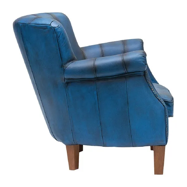 FT444 Lancaster Leather Chair Blue