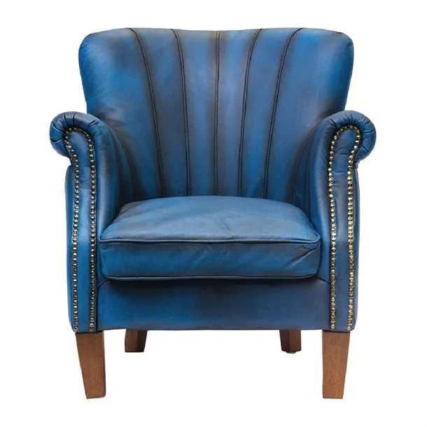 FT444 Lancaster Leather Chair Blue