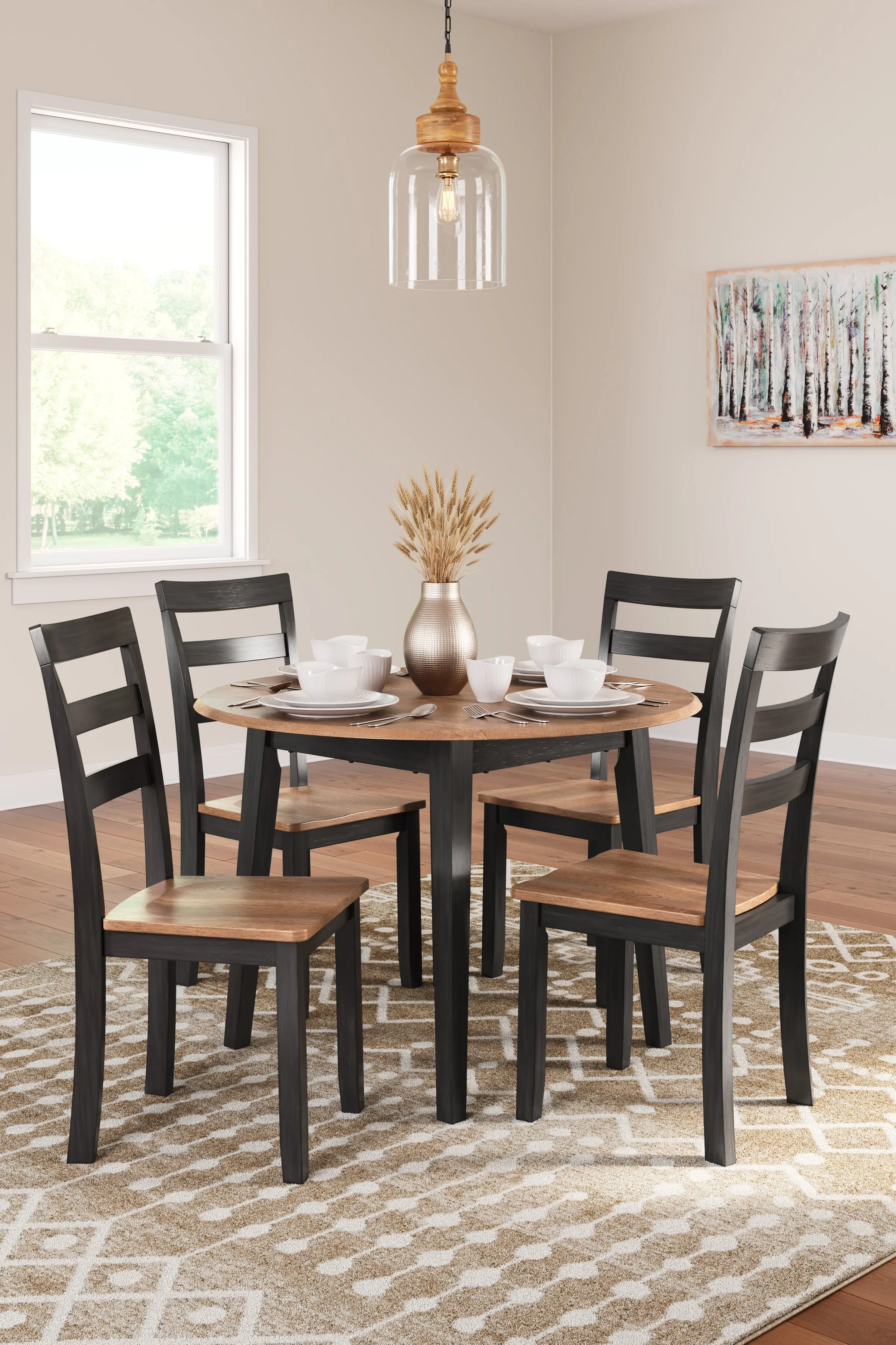 Gesthaven Dining Table and 4 Chairs in Natural/Brown