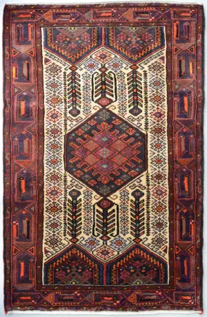 Handwoven - Cream Ground Vintage Persian Rug