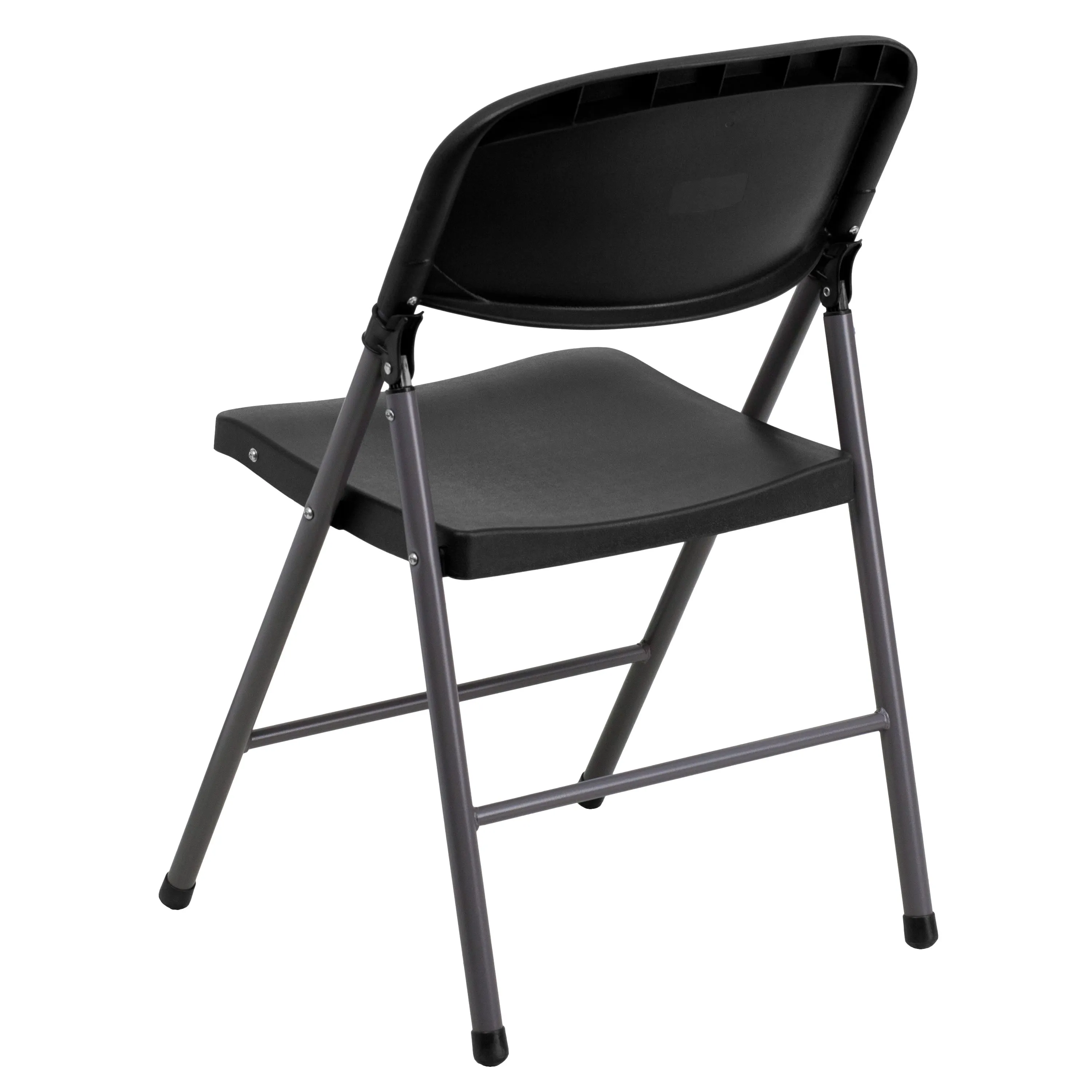 HERCULES Series 330 lb. Capacity Plastic Folding Chair with Charcoal Frame