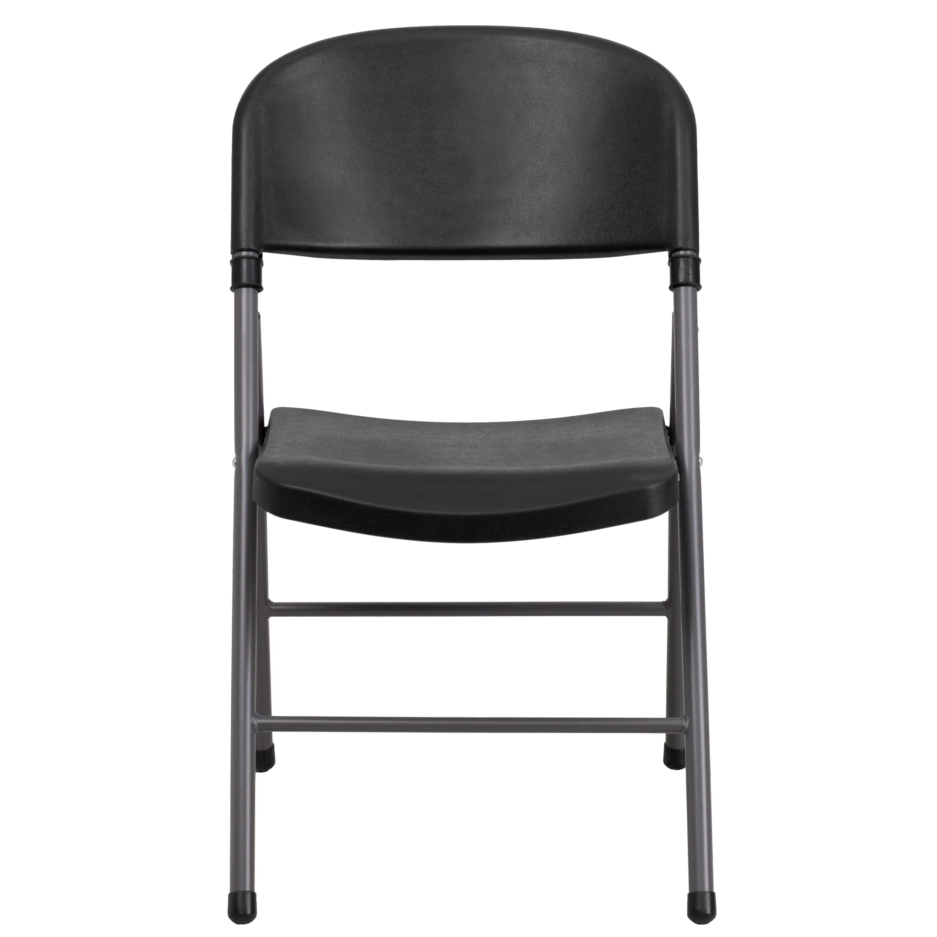 HERCULES Series 330 lb. Capacity Plastic Folding Chair with Charcoal Frame