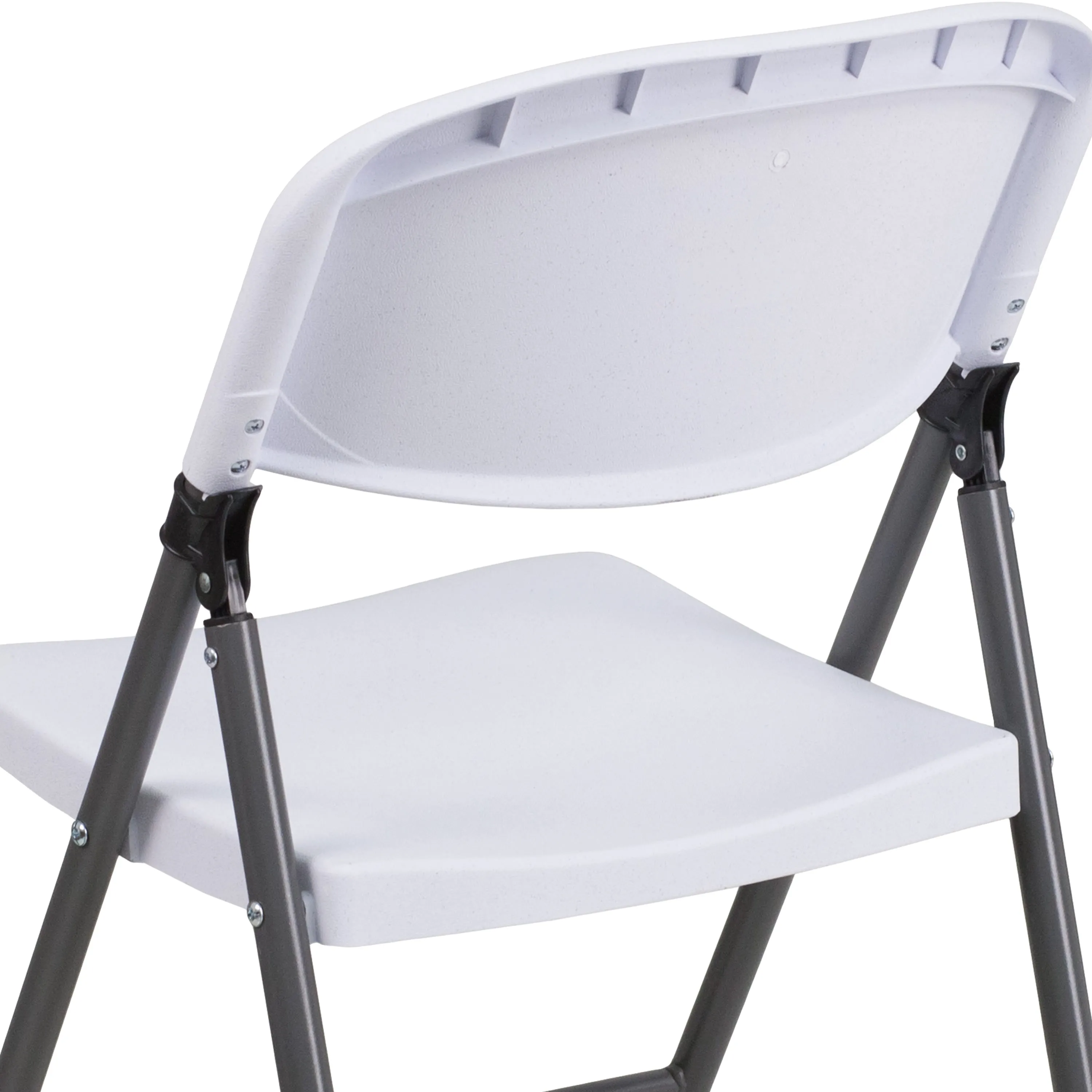 HERCULES Series 330 lb. Capacity Plastic Folding Chair with Charcoal Frame