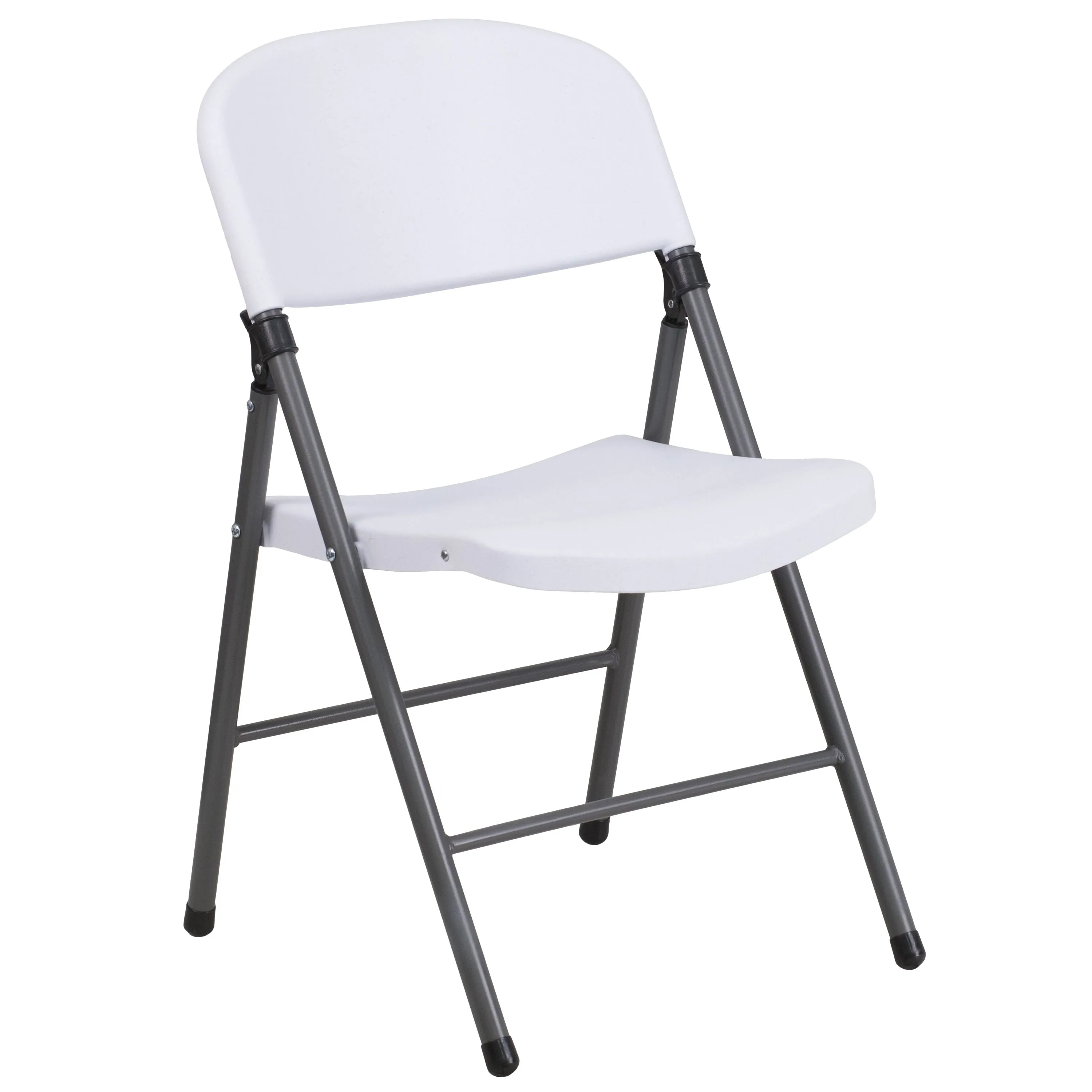 HERCULES Series 330 lb. Capacity Plastic Folding Chair with Charcoal Frame