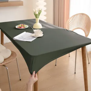 HOKIPO Waterproof Non-Slip Stretch Table Cover, Army Green