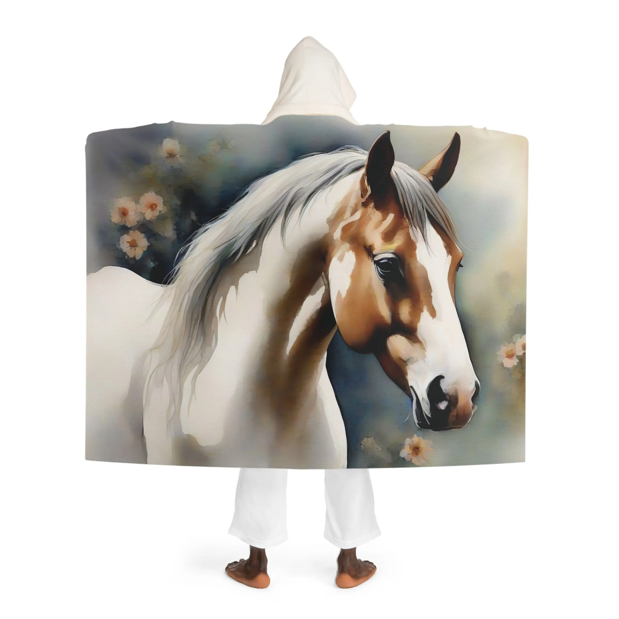 Hooded Horse 🐴 [Patches] Fleece Blanket [Perfect for horse shows]