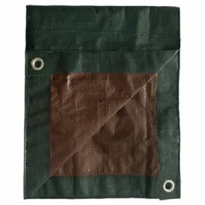 ITM MD-GT-GB-1216 12' x 16' Green & Brown Reversible Polyethylene Storage Tarp Cover - Quantity of 3