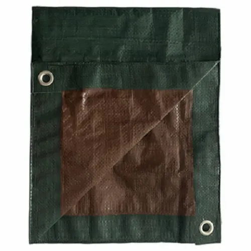 ITM MD-GT-GB-1216 12' x 16' Green & Brown Reversible Polyethylene Storage Tarp Cover - Quantity of 4