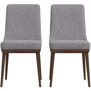 Kate Mid-Century Modern Dining Chair (Set of 2) Grey Polyester Blend