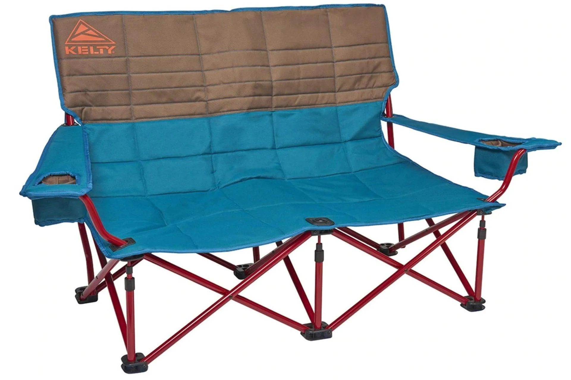 Kelty Low Loveseat 2 Person Foldable Camping Chair w/ Insulated Drink Holders