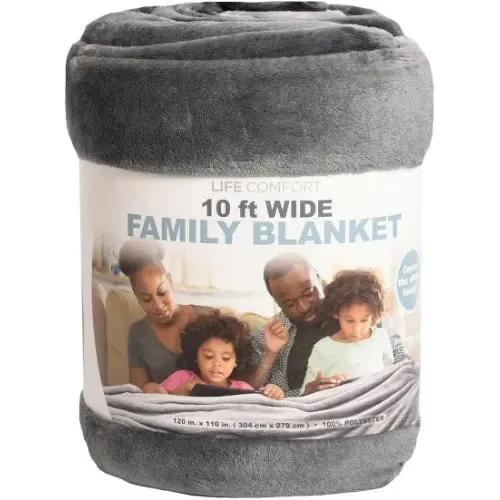 Life Comfort 10-feet Wide Oversized Family Blanket - 120" X 110"