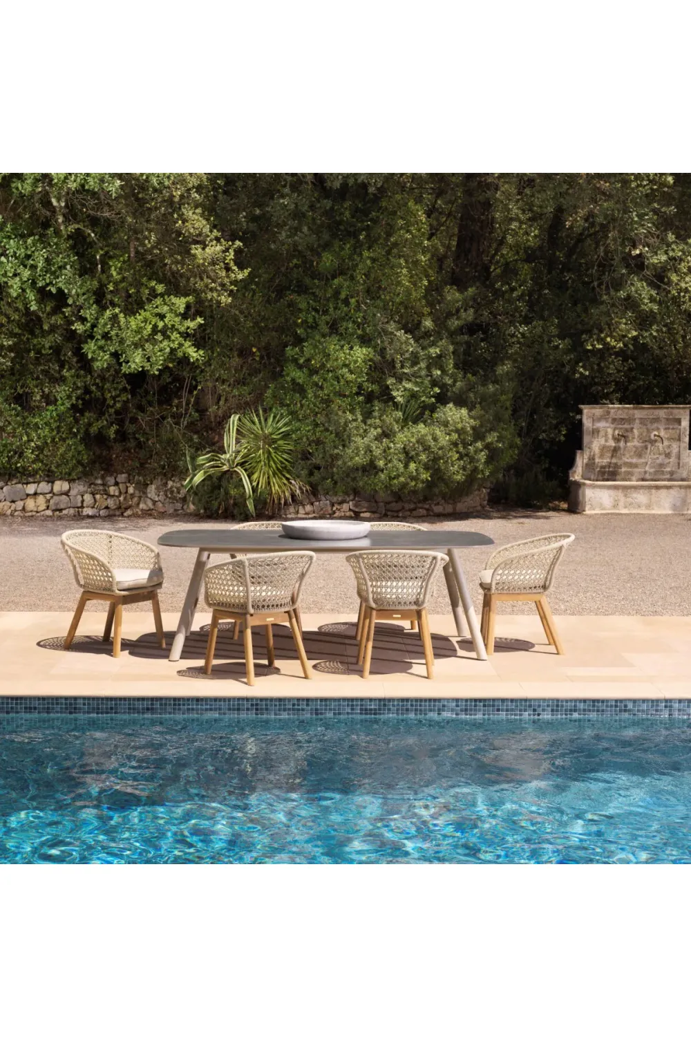 Light Gray Ceramic Outdoor Dining Table | Eichholtz Nassau