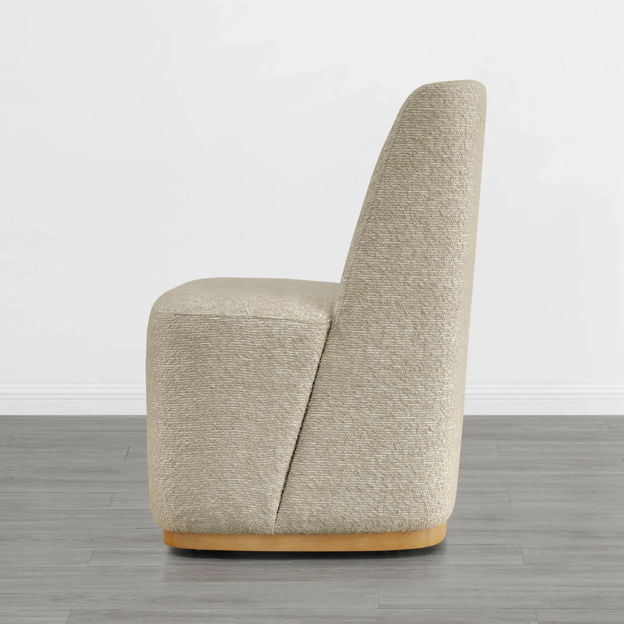 Lilibet Wingback Performance Fabric Dining Chair With Casters