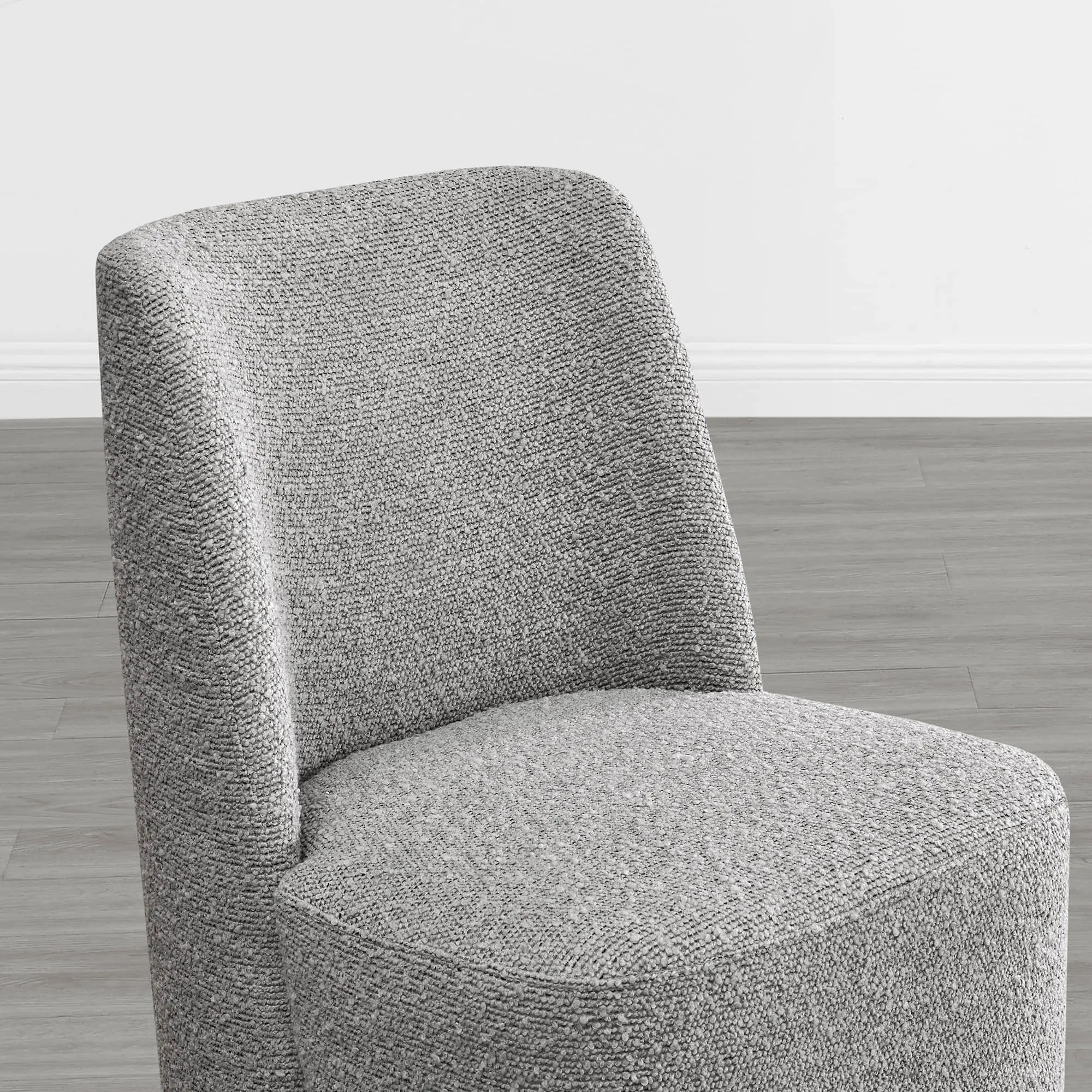 Lilibet Wingback Performance Fabric Dining Chair With Casters