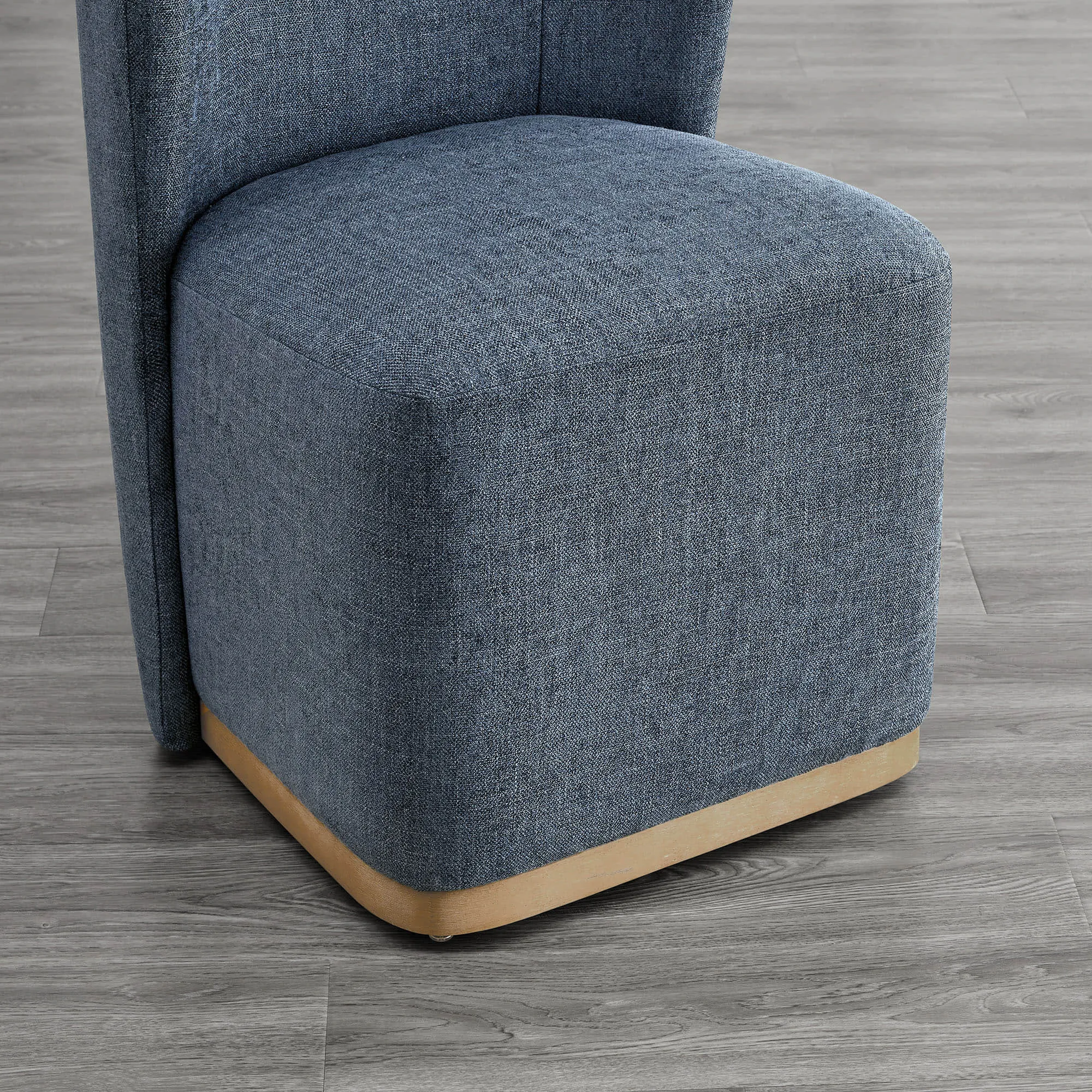 Lilibet Wingback Performance Fabric Dining Chair With Casters