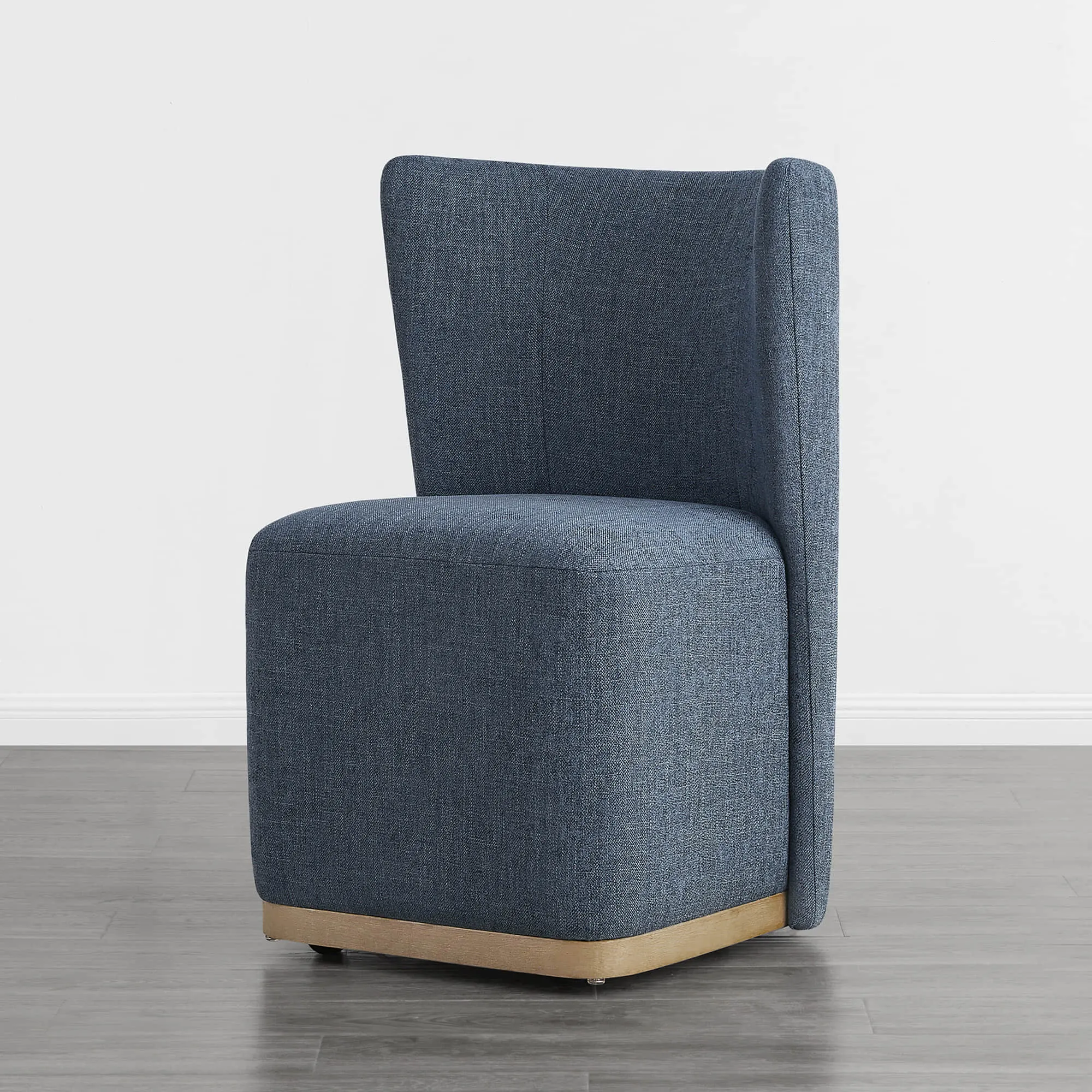 Lilibet Wingback Performance Fabric Dining Chair With Casters