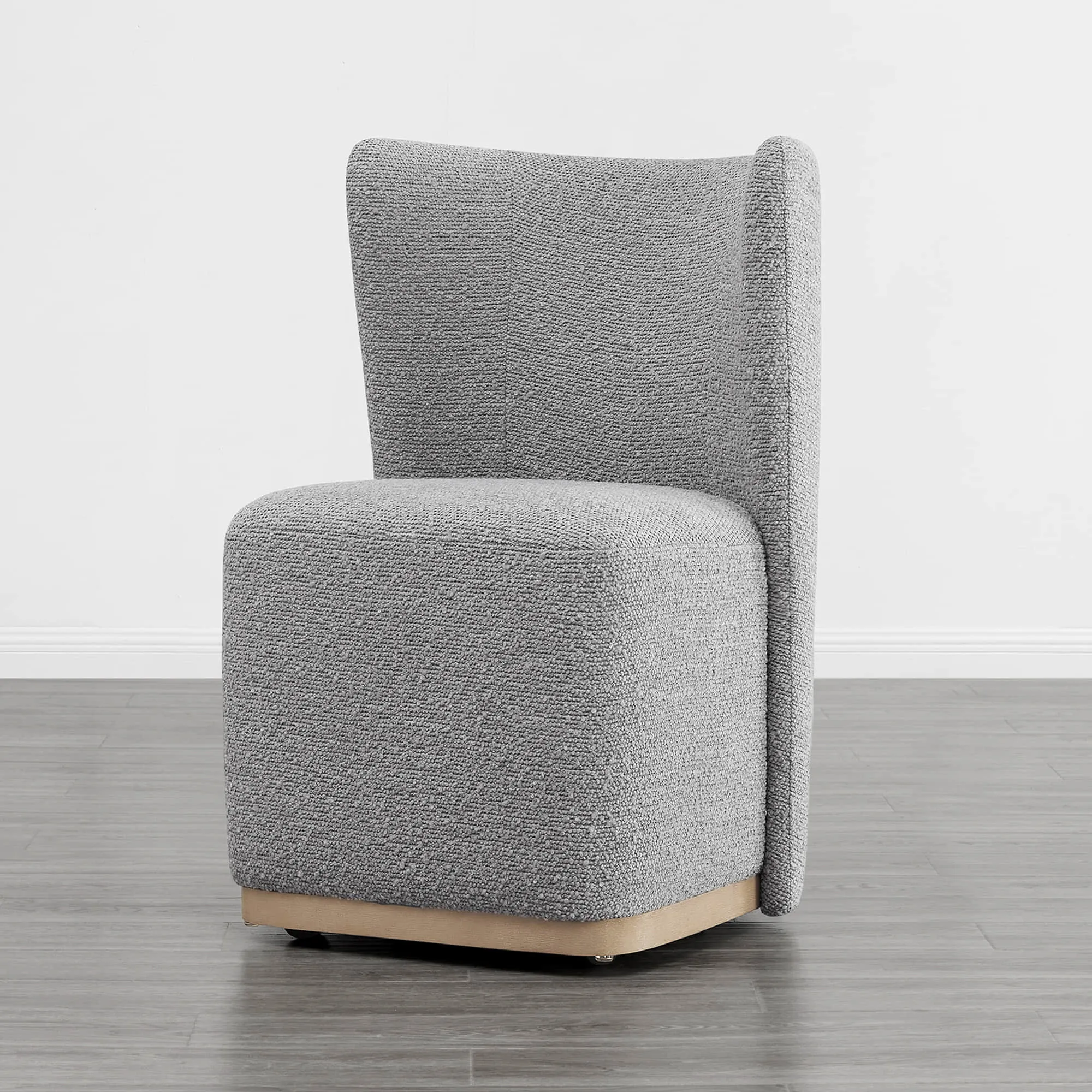 Lilibet Wingback Performance Fabric Dining Chair With Casters