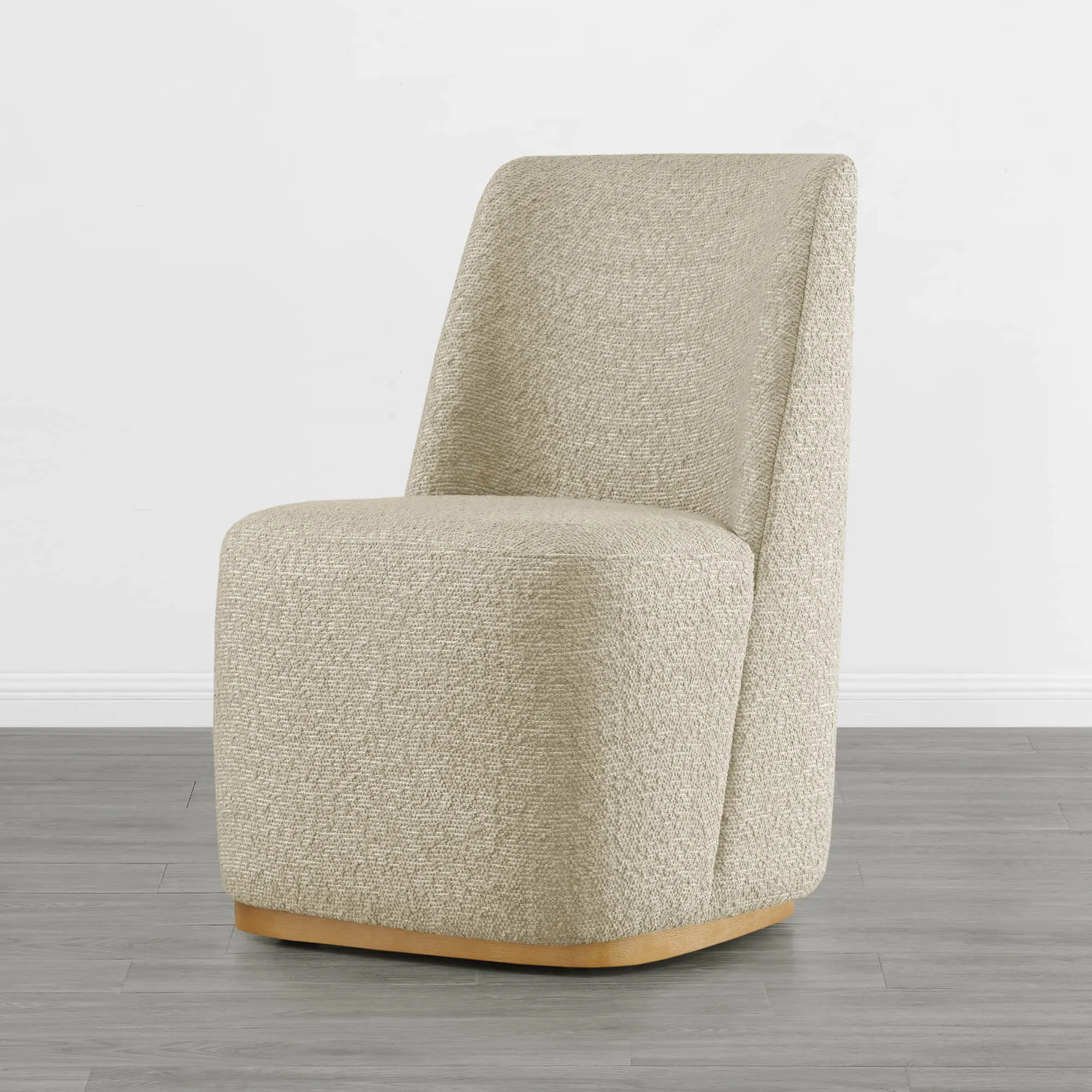 Lilibet Wingback Performance Fabric Dining Chair With Casters