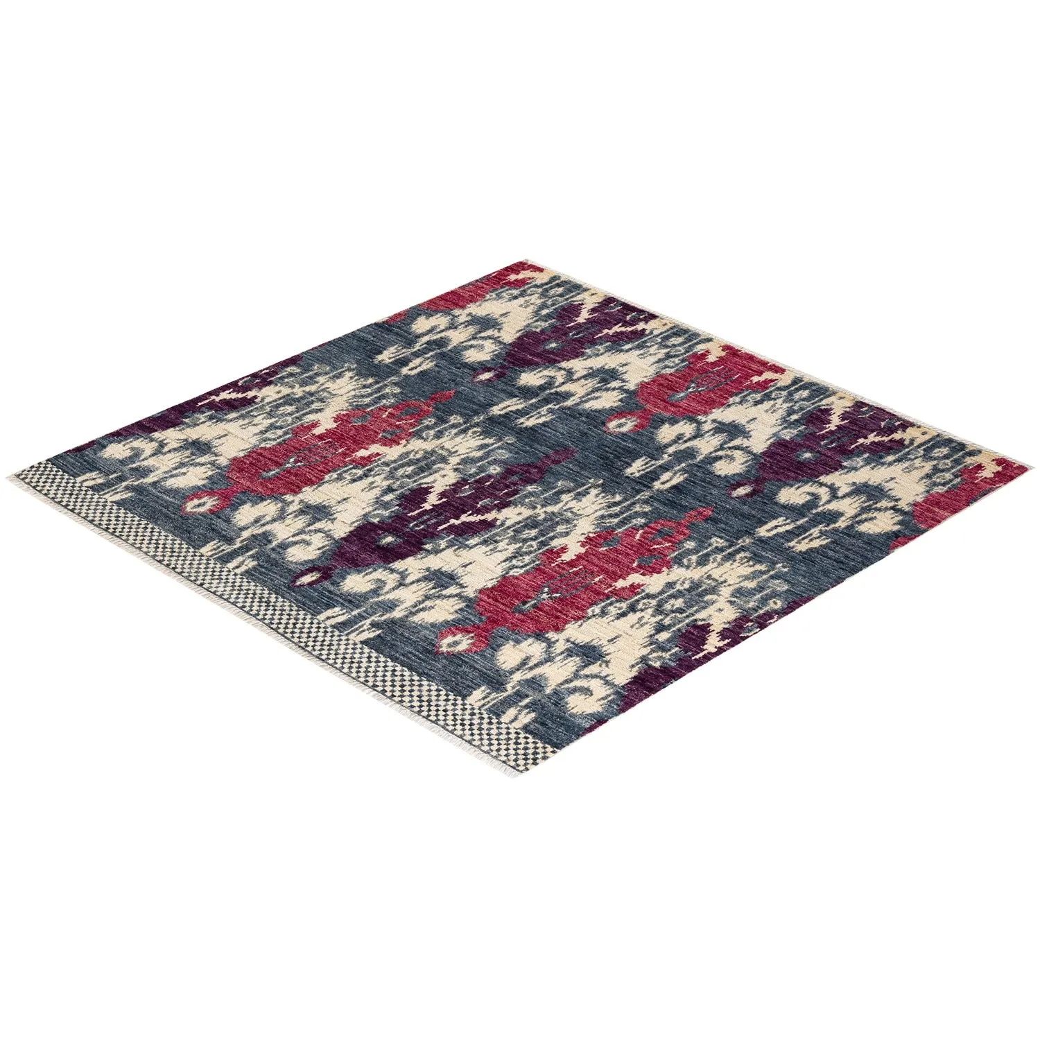 Multicolored Transitional Wool Rug - 6'1" x 6'2"