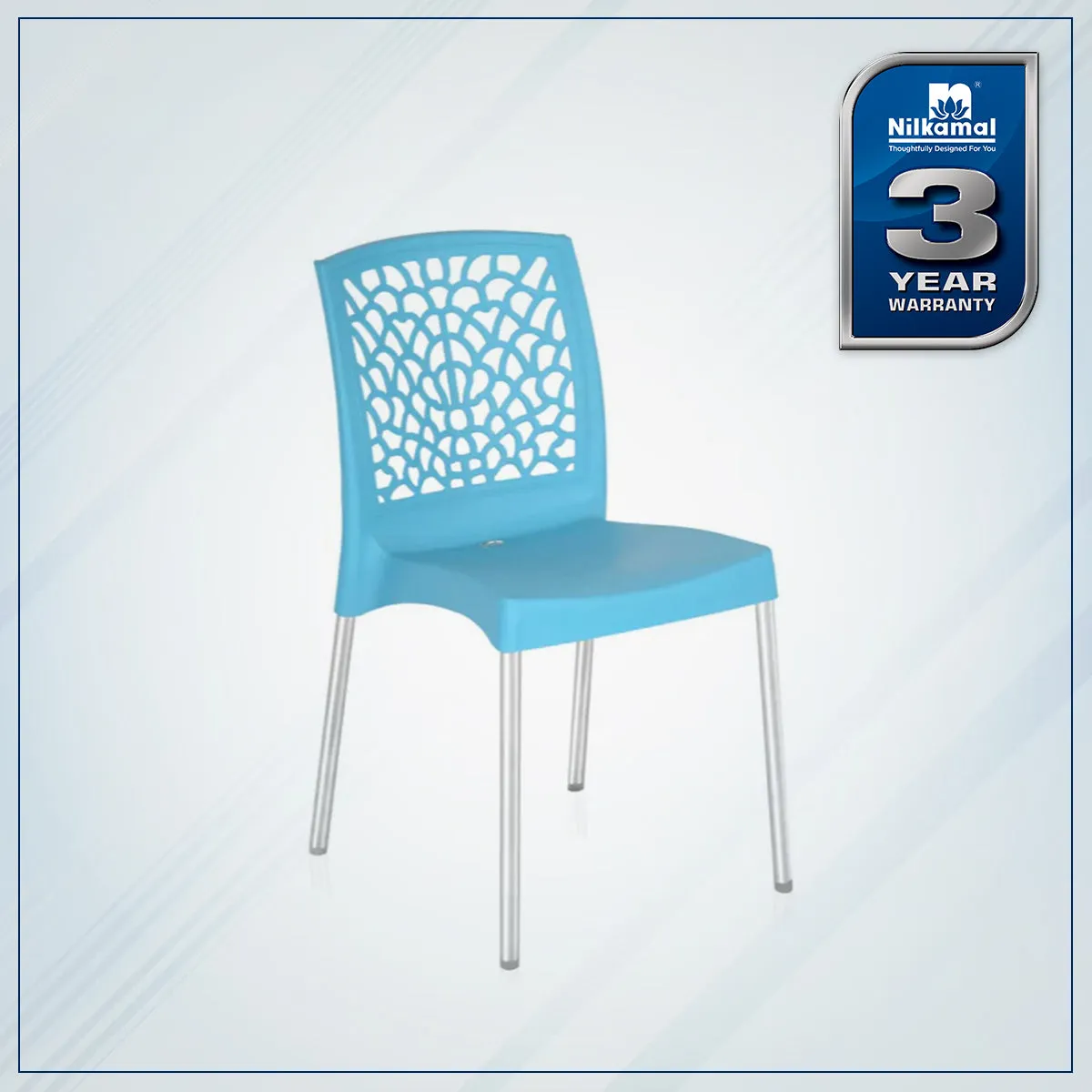 Nilkamal Novella 19 Plastic Armless Chair (Celeste Blue)