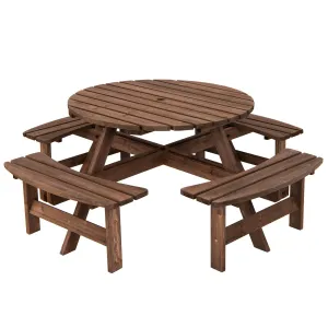 ORION 8-Seat Wood Patio Dining & Bench Set