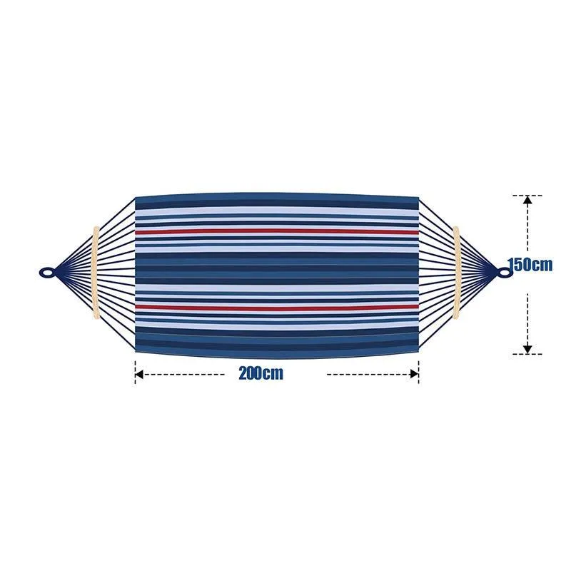 Outdoor Anti Roll Balance Beam Cotton Hammock 1831206 Blue