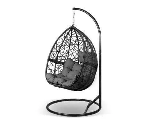 Outdoor Hanging Swing Chair - Black