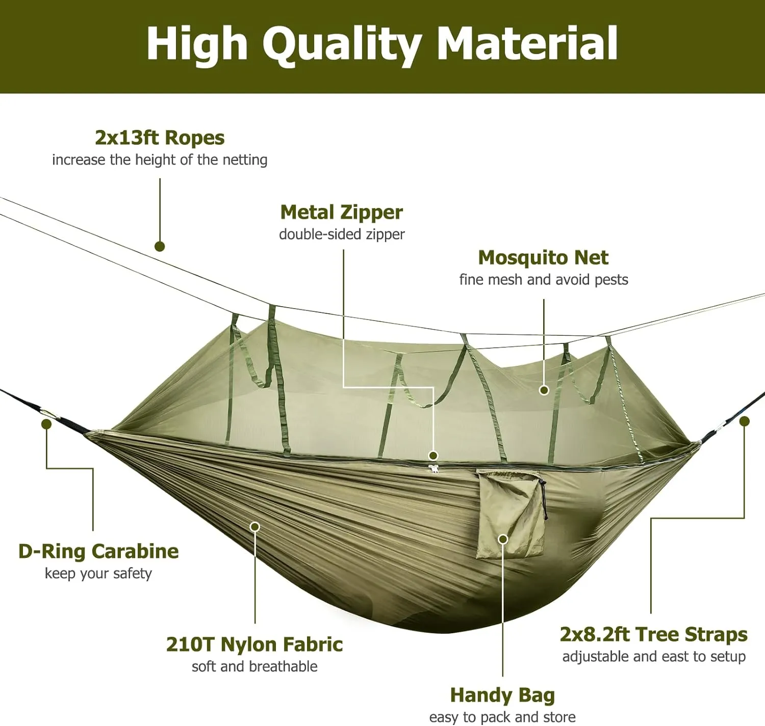 Outdoor Portable Camping Hammock With Mosquito Net Hs-61