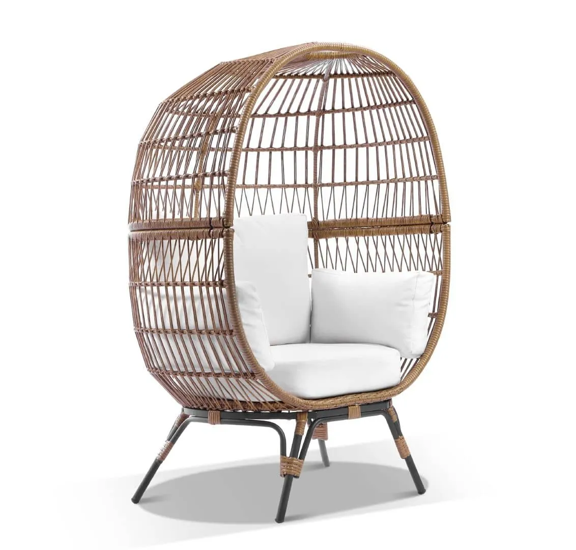 Pacific Outdoor Wicker Egg Chair With Legs