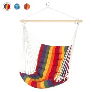 Padded Indoor/Outdoor Cotton Hammock Chair w/ 40in Spreader Bar