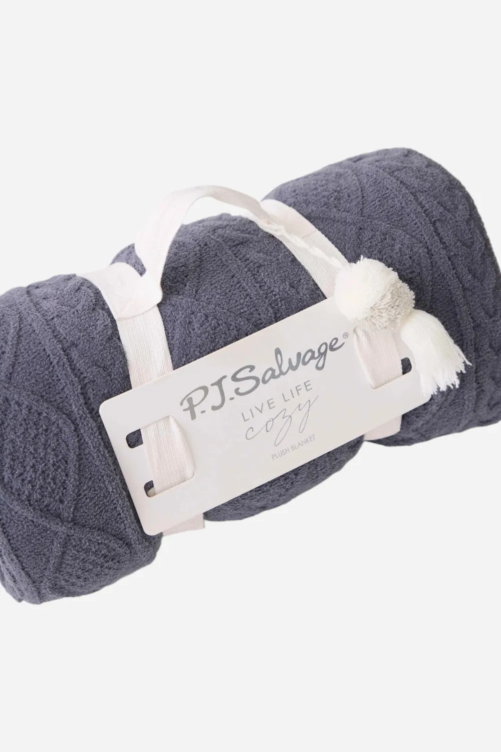 PJ Salvage Cable Crew Lounge Blanket in Charcoal