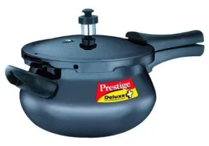 Prestige Deluxe Plus Mini Induction Base Hard Anodized Pressure Handis, 3.3 Litres, Black