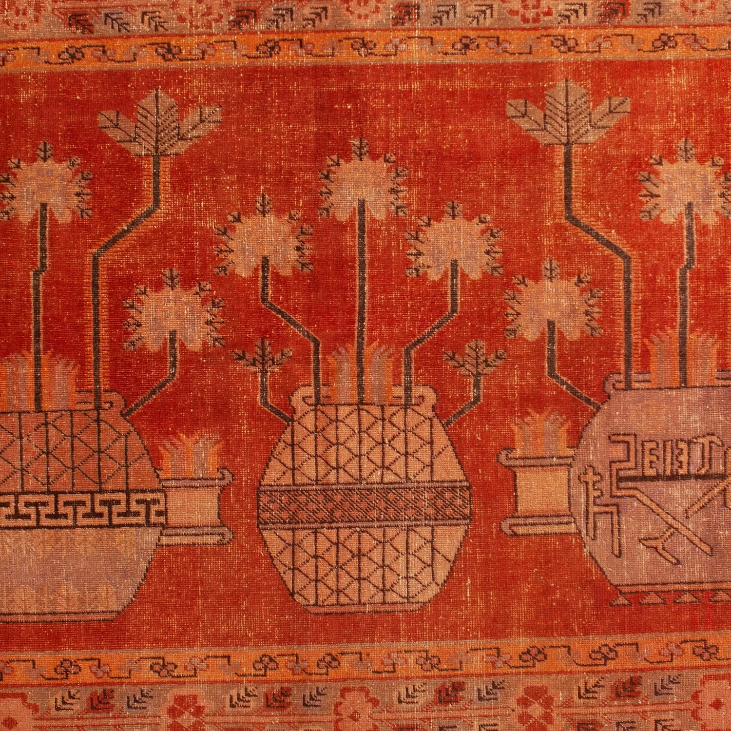 Red Vintage Traditional Wool Kohtan Rug - 4'9" x 8'7"