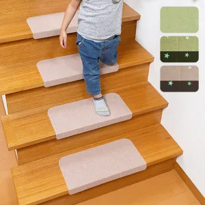 Removable Cuttable Stair Pads Washable Stair Mats Non Slip Stair Runner Bullnose Stair Treads for Wooden Steps Indoor Stair Rugs Camel 4PCS 17.7 x 8.3 Inch