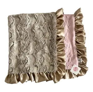 Rockin' Royalty Receiving Blanket (34"x34") / Luxe Rabbit Blush