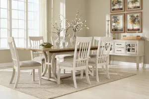 Shaybrock Antique White/Brown Dining Table and 6 Chairs