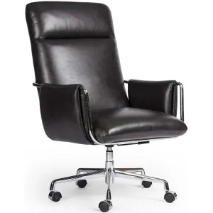 Sherman Leather Desk Chair, Sonoma Black